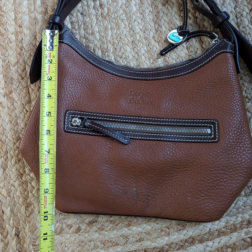 Dooney & Bourke Brown Leather Hobo Handbag - Picture 15 of 16